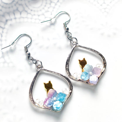 朝露と紫陽花の ピアス・イヤリング