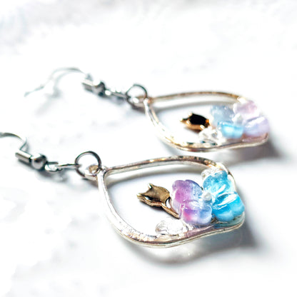 朝露と紫陽花の ピアス・イヤリング